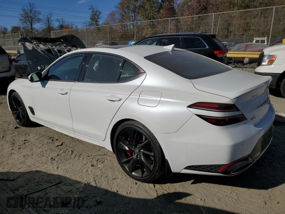 2023 Genesis G70 3.3T with VIN KMTG54TE2PU124578, listed as a Copart auction lot 79160664 with 46,500 mi miles and Salvage Title. Bid and sale history available at DreamBid. Image 2.