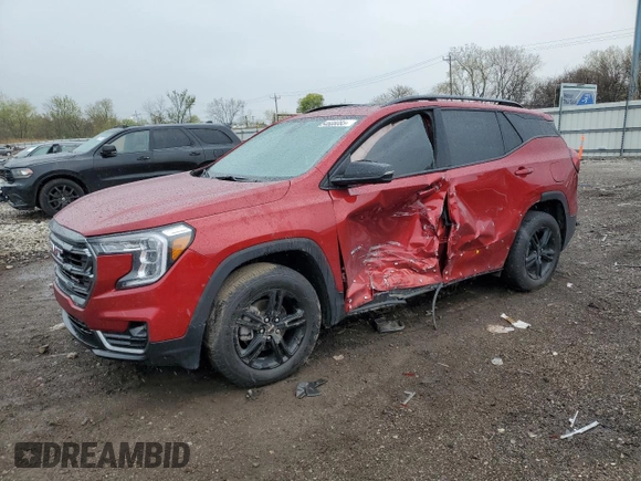 2024 GMC Terrain AT4 z VIN 3GKALYEG4RL219435, wystawiony jako Copart lot #54608085 z przebiegiem 59 572 mil mil oraz Szkoda całkowita • Salvage title. Historia ofert i sprzedaży dostępna na DreamBid. Obrazek 1.