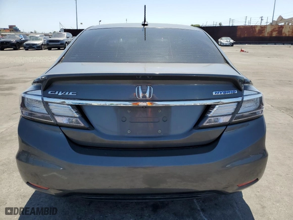 2013 Honda Civic Hybrid with VIN 19XFB4F2XDE201406, listed as a Copart auction lot 51952805 with 156,600 mi miles and Salvage Title. Bid and sale history available at carsss.com. Image 6.