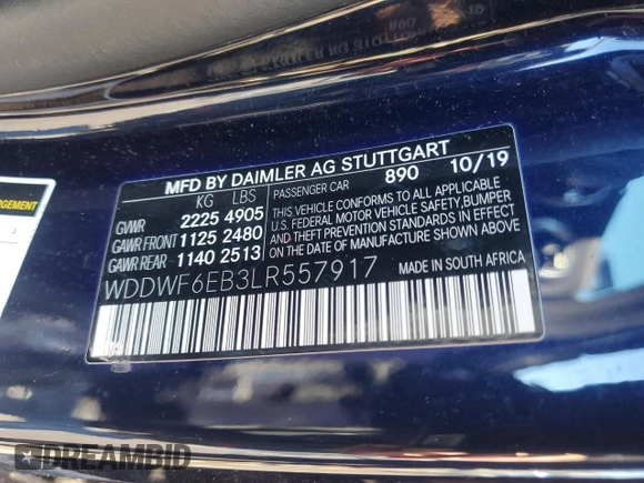 2020 Mercedes-Benz C 43 AMG with VIN WDDWF6EB3LR557917, listed as a Copart auction lot 88115195 with 29,456 mi miles and Salvage Title. Bid and sale history available at carsss.com. Image 14.
