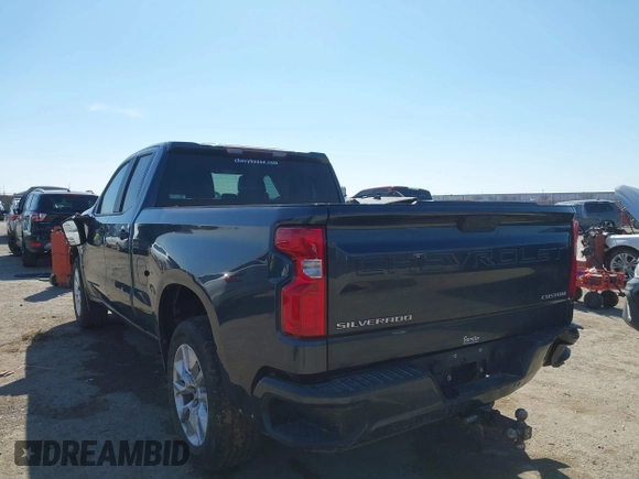 2020 Chevrolet Silverado 1500 Custom with VIN 1GCRWBEK8LZ194773, listed as a IAAI auction lot 41568424 with 127,209 mi miles. Bid and sale history available at carsss.com. Image 3.