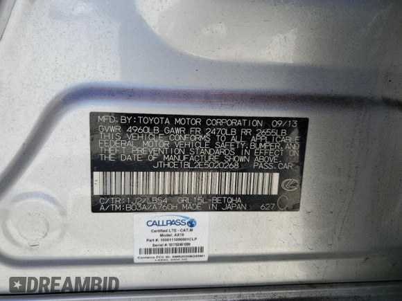 2014 Lexus GS 350 with VIN JTHCE1BL2E5020268, listed as a Copart auction lot 50106935 with 120,536 mi miles and Salvage Title. Bid and sale history available at carsss.com. Image 12.
