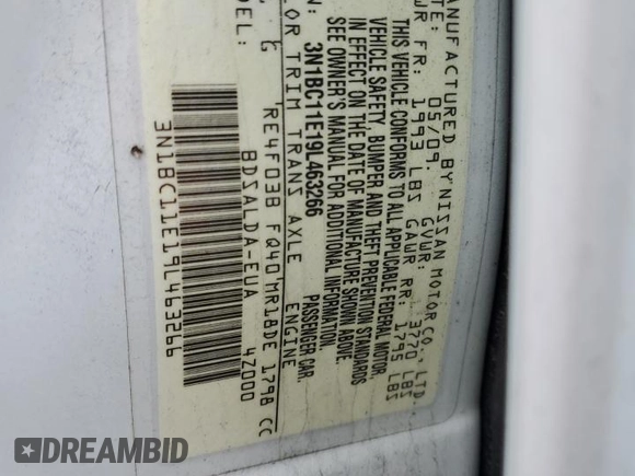2009 Nissan Versa 1.8 S with VIN 3N1BC11E19L463266, listed as a Copart auction lot 47758755 with 111,257 mi miles and Salvage Title. Bid and sale history available at carsss.com. Image 14.