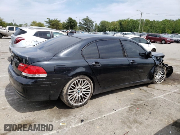 2008 BMW 7 Series 750Li with VIN WBAHN835X8DT84705, listed as a Copart auction lot 67658184 with 191,868 mi miles and Salvage Title. Bid and sale history available at DreamBid. Image 3.