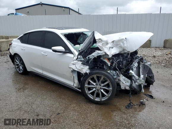 2025 Cadillac CT5 Sport with VIN 1G6DU5RK7S0101632, listed as a Copart auction lot 54661775 with 8,927 mi miles and Salvage title. Bid and sale history available at DreamBid. Image 4.