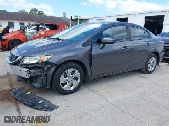 2014 Honda Civic Sedan LX with VIN 19XFB2F59EE079783, listed as a IAAI auction lot 42059609 with 179,922 mi miles. Bid and sale history available at carsss.com. Image 2.
