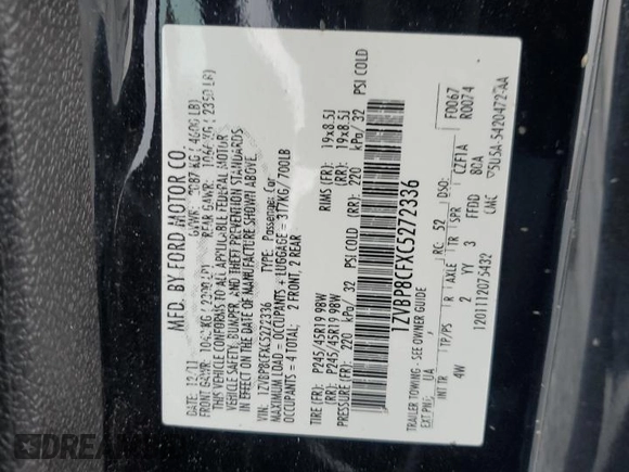2012 Ford Mustang GT Premium with VIN 1ZVBP8CFXC5272336, listed as a Copart auction lot 86491414 with 103,653 mi miles and Salvage Title. Bid and sale history available at DreamBid. Image 14.