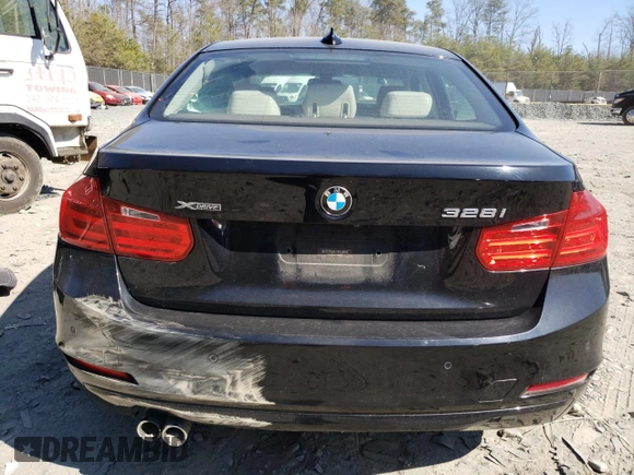 2015 BMW 3 Series 328i xDrive with VIN WBA3B5C5XFP653640, listed as a Copart auction lot 48363945 with 0 mi miles and Salvage Title. Bid and sale history available at carsss.com. Image 6.