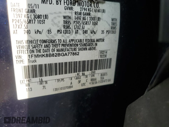 2011 Ford Explorer z VIN 1FMHK8B82BGA77862, wystawiony jako Copart lot #60815215 z przebiegiem 202 320 mil mil oraz Szkoda całkowita • Salvage title. Historia ofert i sprzedaży dostępna na DreamBid. Obrazek 13.