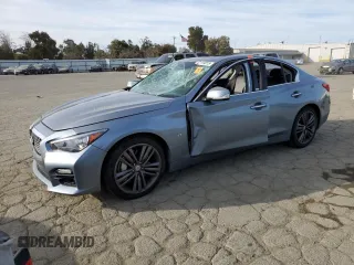 2014 Infiniti Q50 Premium with VIN JN1BV7AP0EM671637, listed as a Copart auction lot 47119015 with 141,459 mi miles and Salvage Title. Bid and sale history available at carsss.com. Image 1.