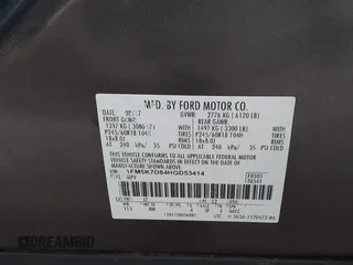 2017 Ford Explorer XLT z VIN 1FM5K7D84HGD53414, wystawiony jako IAAI lot #42083416 z przebiegiem 97 279 mil mil oraz . Historia ofert i sprzedaży dostępna na DreamBid. Obrazek 9.