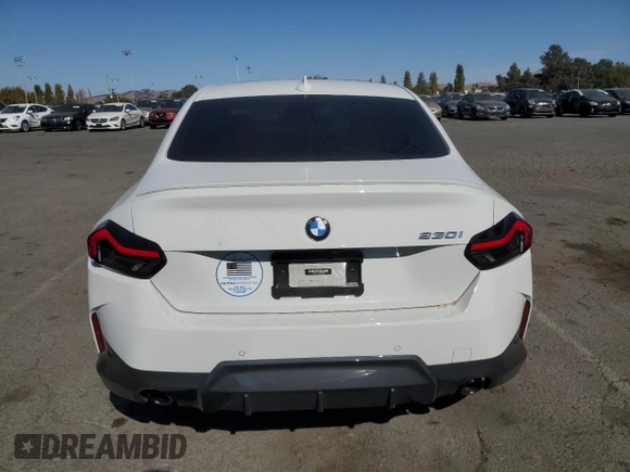 2022 BMW 2 Series 230i with VIN 3MW23CM07N8C54794, listed as a Copart auction lot 74959954 with 57,953 mi miles and Salvage Title. Bid and sale history available at carsss.com. Image 6.
