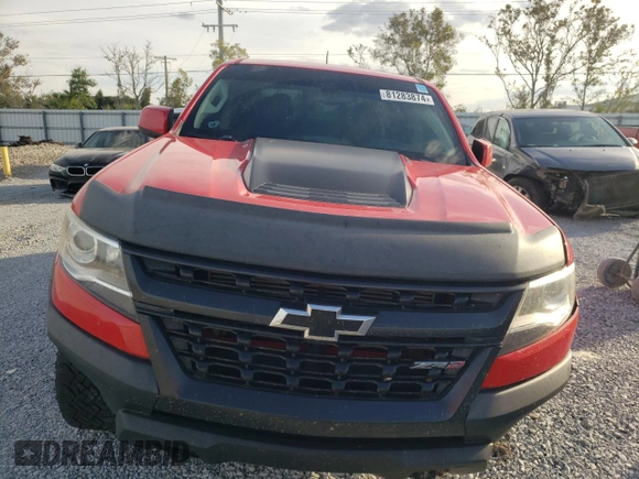 2019 Chevrolet Colorado 4WD ZR2 with VIN 1GCPTEE11K1157456, listed as a Copart auction lot 81283874 with 119,402 mi miles and Salvage title. Bid and sale history available at DreamBid. Image 5.