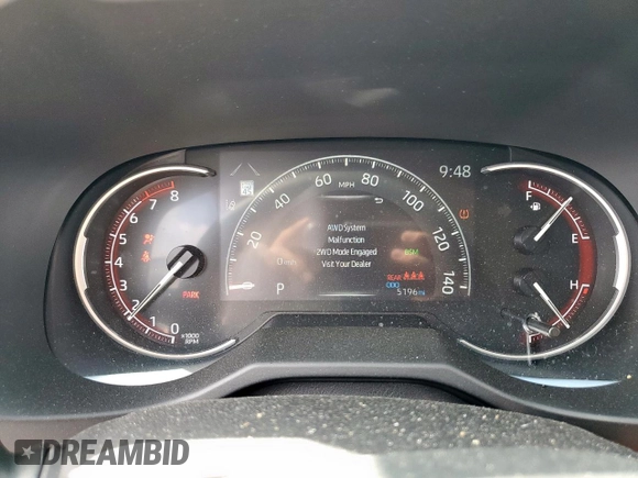 2025 Toyota RAV4 XLE Premium with VIN 2T3A1RFV6SC501208, listed as a Copart auction lot 58130915 with 5,196 mi miles and Salvage title. Bid and sale history available at DreamBid. Image 9.
