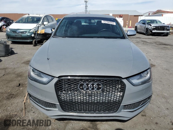 2013 Audi S4 Premium Plus with VIN WAUBGAFLXDA092341, listed as a Copart auction lot 75766344 with 74,088 mi miles and Salvage Title. Bid and sale history available at carsss.com. Image 5.