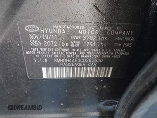 2012 Hyundai Elantra GLS с VIN KMHDH4AE3CU367530, выставлен на аукционе IAAI как лот 41897212 с пробегом 94 606 миль миль и . История ставок и продаж доступна на DreamBid. Изображение 9.