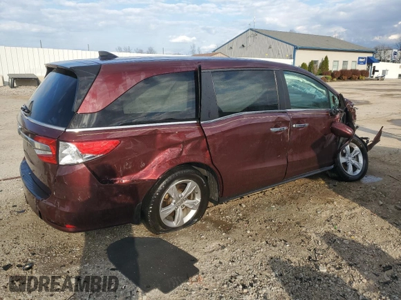 2018 Honda Odyssey EX-L with VIN 5FNRL6H73JB085115, listed as a Copart auction lot 50574975 with 166,626 mi miles and Non Repairable. Bid and sale history available at carsss.com. Image 3.