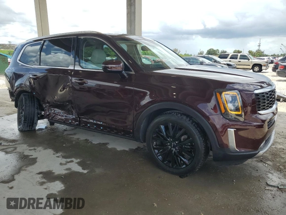 2022 Kia Telluride SX with VIN 5XYP54HC7NG281592, listed as a Copart auction lot 61362775 with 30,821 mi miles and Salvage title. Bid and sale history available at DreamBid. Image 4.