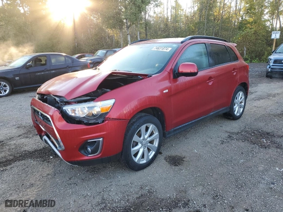 2015 Mitsubishi RVR GT with VIN 4A4AJ4AU6FE604067, listed as a Copart auction lot 74631874 with 67818 miles and Salvage Title. Bid and sale history available at carsss.com. Image 1.