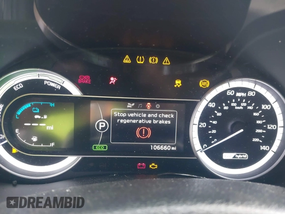 2019 Kia Niro EX with VIN KNDCC3LC9K5340703, listed as a IAAI auction lot 41661472 with 106,660 mi miles. Bid and sale history available at carsss.com. Image 7.