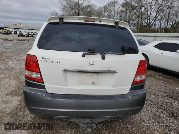 2005 Kia Sorento LX with VIN KNDJD733955439277, listed as a Copart auction lot 44465875 with 0 mi miles and Salvage Title. Bid and sale history available at carsss.com. Image 6.
