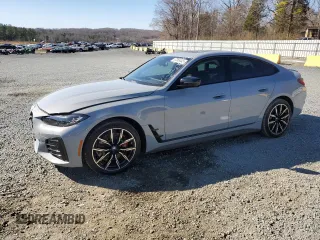 2024 BMW i4 eDrive35 with VIN WBY43AW06RFS25571, listed as a Copart auction lot 47365445 with 13,597 mi miles and Salvage Title. Bid and sale history available at carsss.com. Image 1.