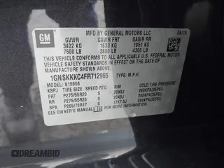 2015 Chevrolet Suburban LTZ with VIN 1GNSKKKC4FR712965, listed as a IAAI auction lot 41928053 with 188,571 mi miles. Bid and sale history available at carsss.com. Image 9.