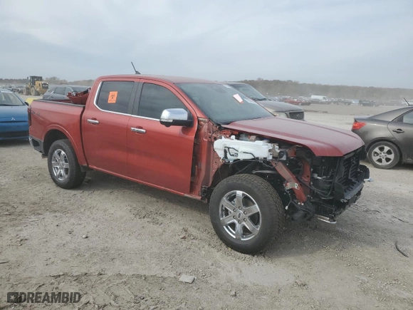 2024 Ford Ranger LARIAT with VIN 1FTER4KH2RLE38343, listed as a Copart auction lot 77941904 with 0 mi miles and Salvage Title. Bid and sale history available at carsss.com. Image 4.