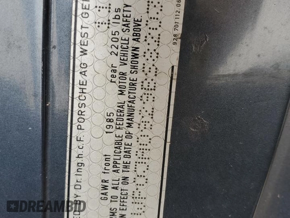 1981 Porsche 928 z VIN WP0JA0929BS820364, wystawiony jako Copart lot #76286414 z przebiegiem 40 205 mil mil oraz Szkoda całkowita • Salvage title. Historia ofert i sprzedaży dostępna na DreamBid. Obrazek 13.