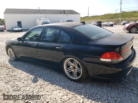 2005 BMW 7 Series with VIN WBAGL83585DC47066, listed as a Copart auction lot 75834464 with Not provided miles and Clean title. Bid and sale history available at DreamBid. Image 2.