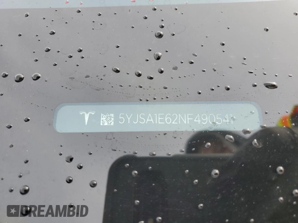 2022 Tesla Model S Plaid with VIN 5YJSA1E62NF490541, listed as a Copart auction lot 51149205 with Not provided miles and Salvage title. Bid and sale history available at DreamBid. Image 13.
