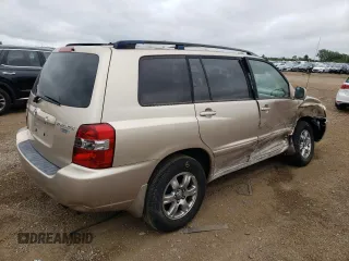2005 Toyota Highlander with VIN JTEEP21A650087443, listed as a Copart auction lot 86704434 with Not Provided miles and Salvage Title. Bid and sale history available at DreamBid. Image 3.