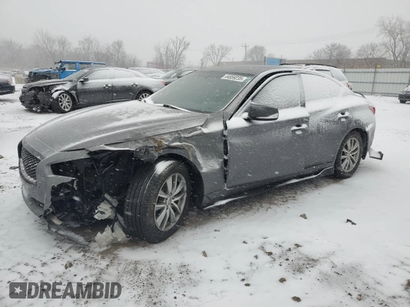 2014 Infiniti Q50 Premium with VIN JN1BV7AR5EM693165, listed as a Copart auction lot 44859235 with 0 mi miles and Salvage Title. Bid and sale history available at carsss.com. Image 1.