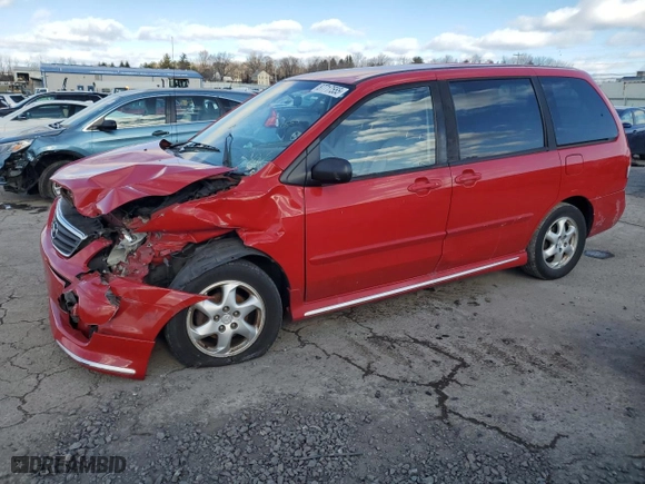 2000 Mazda MPV DX with VIN JM3LW28G0Y0132641, listed as a Copart auction lot 87717555 with 159,657 mi miles and Salvage Title. Bid and sale history available at carsss.com. Image 1.