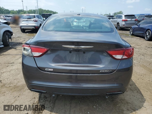 2015 Chrysler 200 S with VIN 1C3CCCBB8FN759936, listed as a Copart auction lot 62585775 with 116,487 mi miles and Clean title. Bid and sale history available at DreamBid. Image 6.