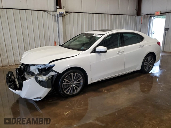 2018 Acura TLX w/Advance Pkg with VIN 19UUB3F73JA002016, listed as a Copart auction lot 71093174 with 52,334 mi miles and Salvage Title. Bid and sale history available at carsss.com. Image 1.