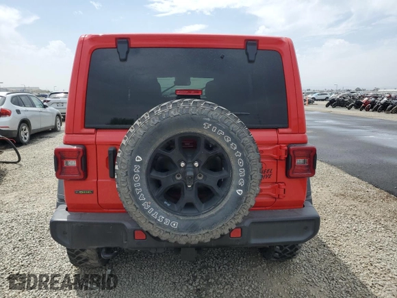 2021 Jeep Wrangler Unlimited Willys with VIN 1C4HJXDM8MW603982, listed as a Copart auction lot 52986495 with 80,474 mi miles and Salvage title. Bid and sale history available at DreamBid. Image 6.
