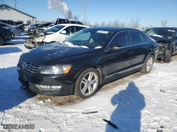 2013 Volkswagen Passat SEL Premium with VIN 1VWCM7A34DC097482, listed as a Copart auction lot 41474315 with 196,268 mi miles and Salvage Title. Bid and sale history available at carsss.com. Image 1.