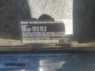 2013 BMW 3 Series 335i with VIN WBA3A9C50DF477081, listed as a Copart auction lot 48116745 with 0 mi miles and Salvage Title. Bid and sale history available at carsss.com. Image 14.