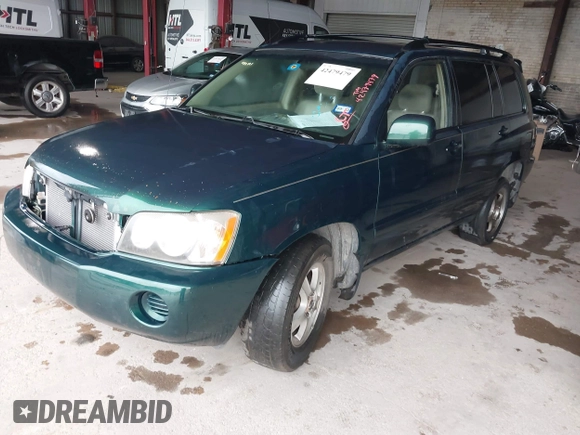 2001 Toyota Highlander z VIN JTEGD21A110012161, wystawiony jako IAAI lot #42479479 z przebiegiem 205 528 mil mil oraz . Historia ofert i sprzedaży dostępna na DreamBid. Obrazek 2.