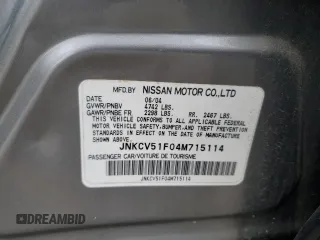 2004 Infiniti G35 w/Leather z VIN JNKCV51F04M715114, wystawiony jako Copart lot #45109415 z przebiegiem 244 446 mil mil oraz Szkoda całkowita • Salvage title. Historia ofert i sprzedaży dostępna na DreamBid. Obrazek 12.