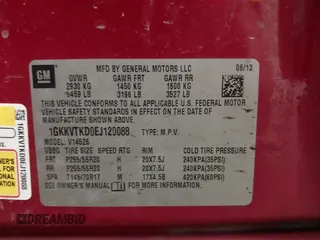 2014 GMC Acadia Denali with VIN 1GKKVTKD0EJ120088, listed as a IAAI auction lot 41683678 with 202,214 mi miles and . Bid and sale history available at carsss.com. Image 9.