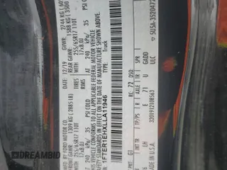 2020 Ford Ranger XL with VIN 1FTER1EHXLLA11946, listed as a Copart auction lot 49830565 with 50,164 mi miles and Salvage Title. Bid and sale history available at carsss.com. Image 12.