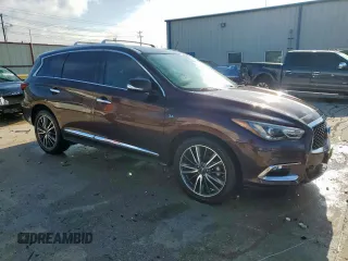 2019 Infiniti QX60 Pure with VIN 5N1DL0MN0KC504592, listed as a Copart auction lot 57896385 with 99,185 mi miles and Salvage title. Bid and sale history available at DreamBid. Image 4.