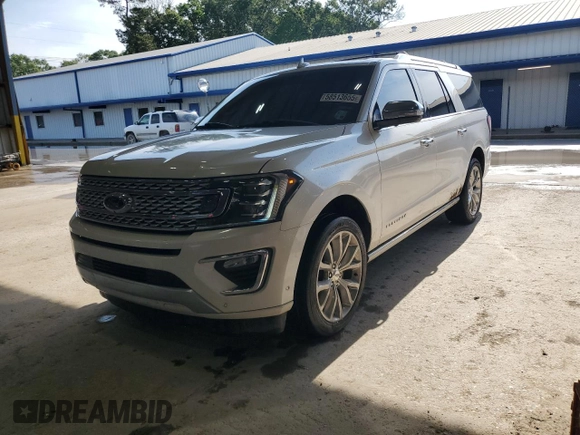 2019 Ford Expedition Max Platinum with VIN 1FMJK1LT3KEA67672, listed as a Copart auction lot 58513655 with 149,608 mi miles and Salvage title. Bid and sale history available at DreamBid. Image 1.