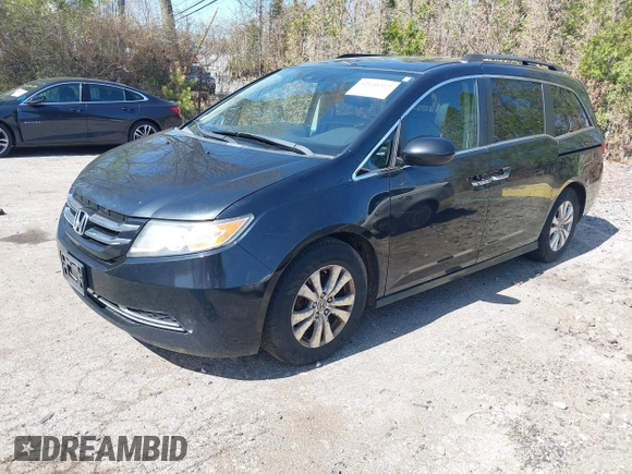 2014 Honda Odyssey EX-L with VIN 5FNRL5H68EB102286, listed as a IAAI auction lot 42148323 with 160,446 mi miles and . Bid and sale history available at carsss.com. Image 2.