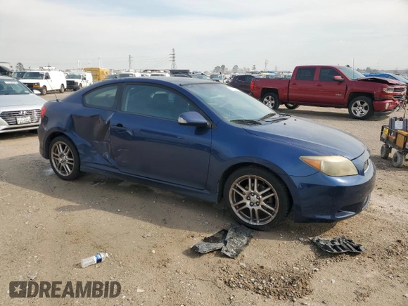 2005 Scion tC with VIN JTKDE177450043414, listed as a Copart auction lot 45733675 with 297,528 mi miles and Salvage Title. Bid and sale history available at carsss.com. Image 4.