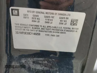 2012 Chevrolet Impala LS Fleet with VIN 2G1WF5E30C1149258, listed as a Copart auction lot 62842275 with 120,654 mi miles and Salvage title. Bid and sale history available at DreamBid. Image 12.