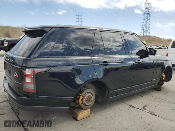 2014 Land Rover Range Rover Supercharged with VIN SALGS2TF8EA195067, listed as a Copart auction lot 53537105 with 131,368 mi miles and Salvage Title. Bid and sale history available at DreamBid. Image 3.