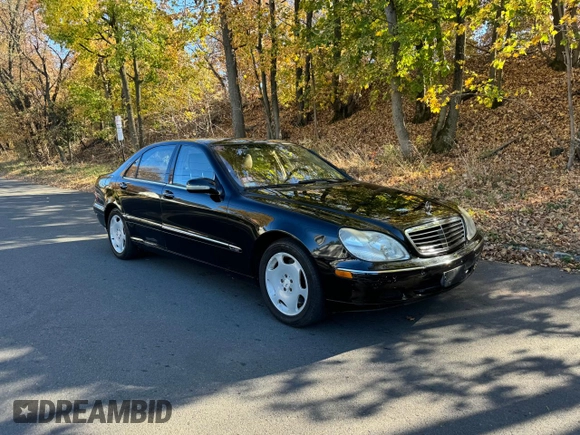 2002 Mercedes-Benz S-Class 6.0L with VIN WDBNG78J02A248557, listed as a Copart auction lot 79517004 with 42,020 mi miles and Clean Title. Bid and sale history available at carsss.com. Image 1.